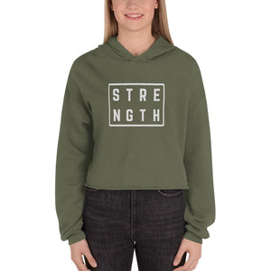 Womens Strength Crop Hoodie Sweatshirt - S / Military Green - Sweatshirts