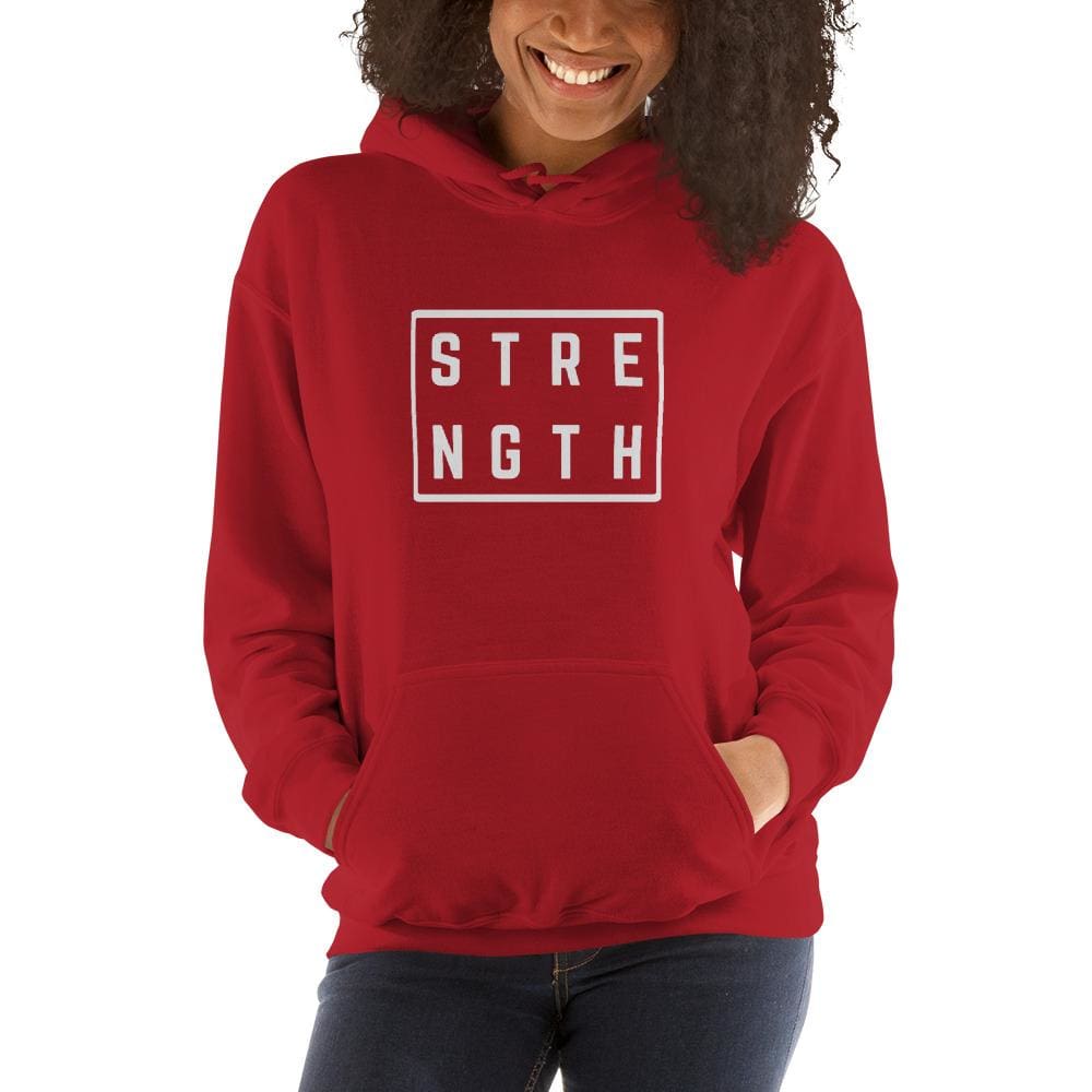 Womens Strength Hoodie Sweatshirt - S / Red - Sweatshirts