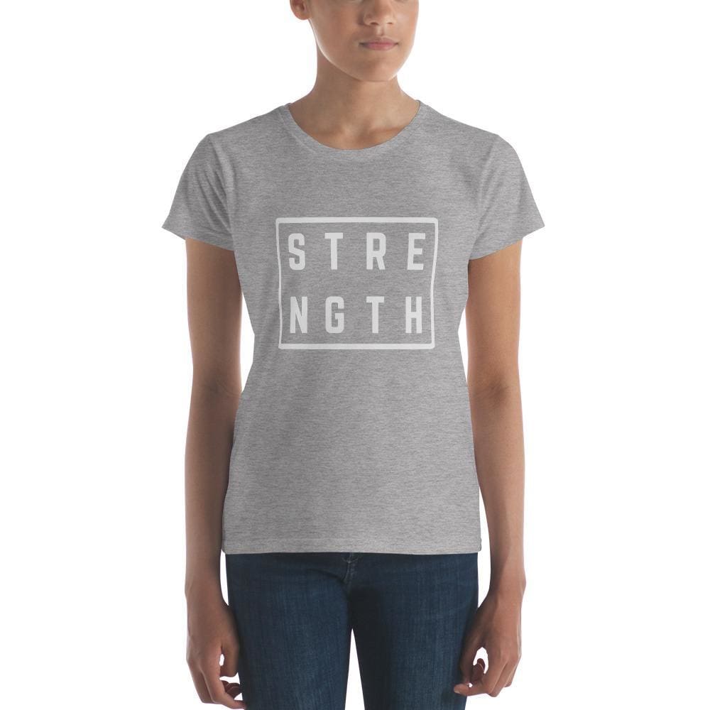 Womens Strength Square T-Shirt - S / Heather Grey - T-Shirts