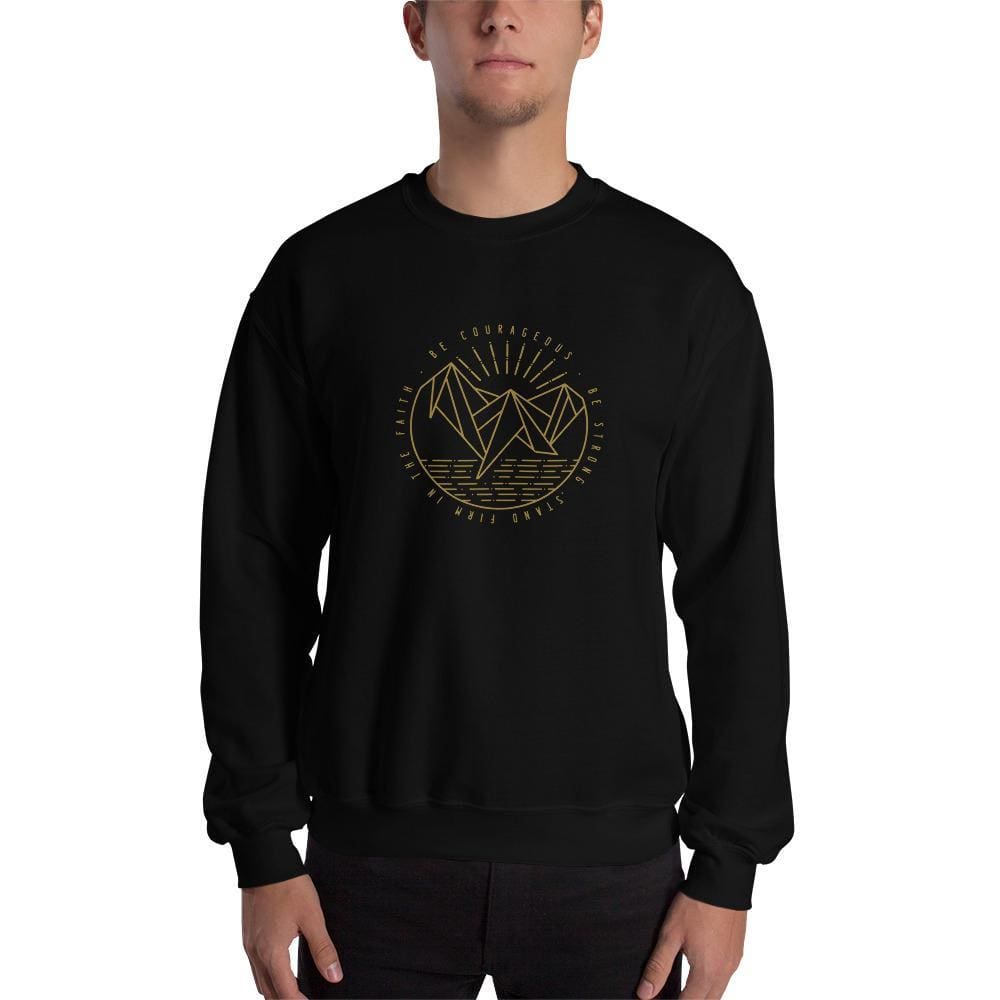 Be Courageous Be Strong Stand Firm in the Faith Christian Crewneck Sweatshirt - S / Black - Sweatshirts