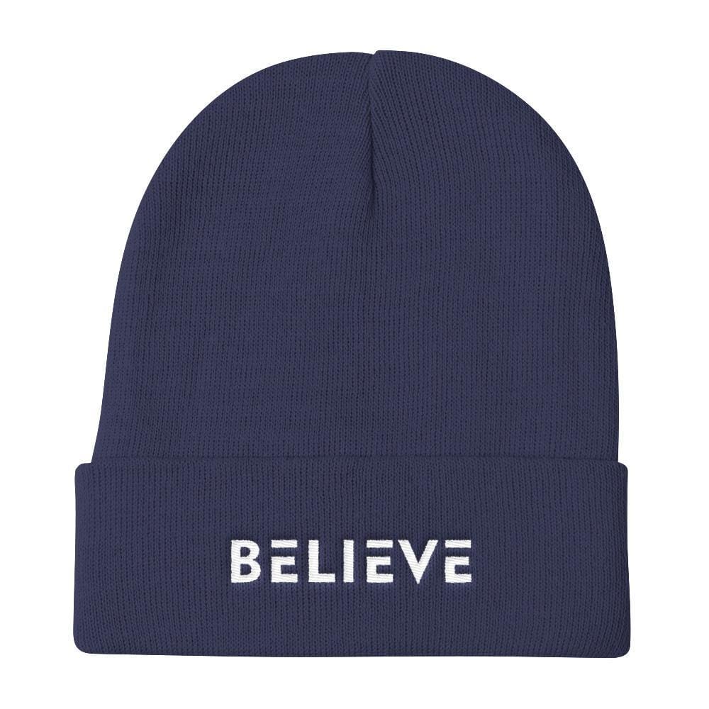 
            
                Load image into Gallery viewer, Believe Knit Beanie - One-size / Navy - Hats
            
        