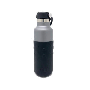 Black GiveGrip Silicone Water Bottle Sleeve Compatible with 17oz Swell Bottle & 18-24oz Hydro Flask