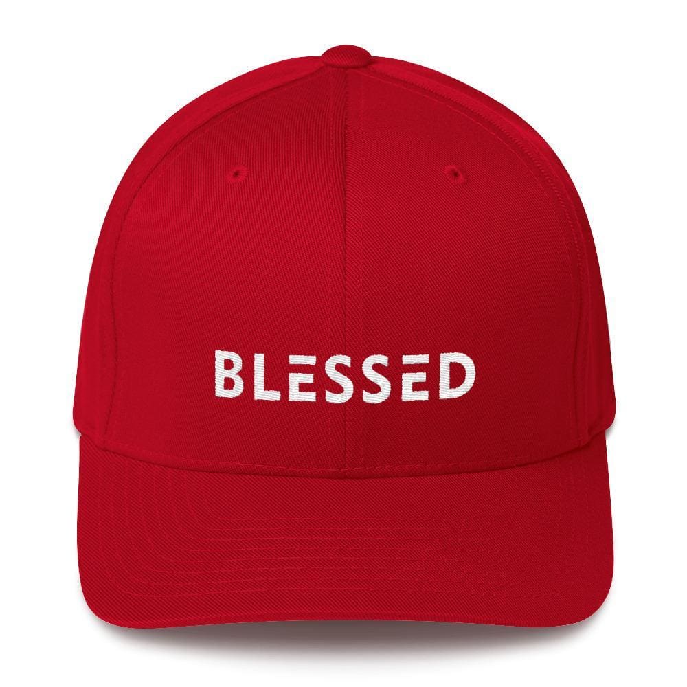 
            
                Load image into Gallery viewer, Blessed Fitted Flexfit Twill Baseball Hat - S/m / Red - Hats
            
        