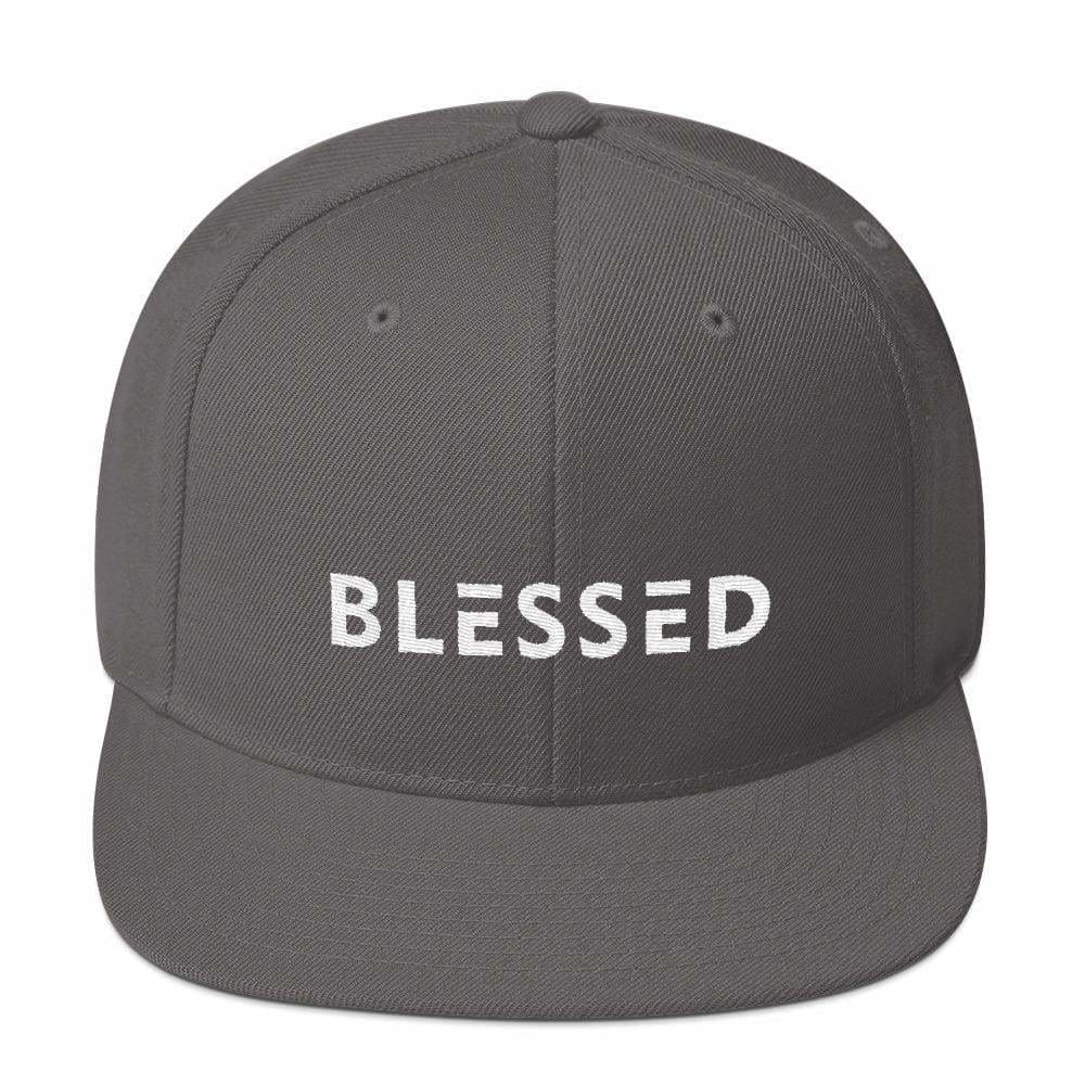 Blessed Flat Brim Snapback Hat (Multiple Colors) - One-size / Dark Grey - Hats