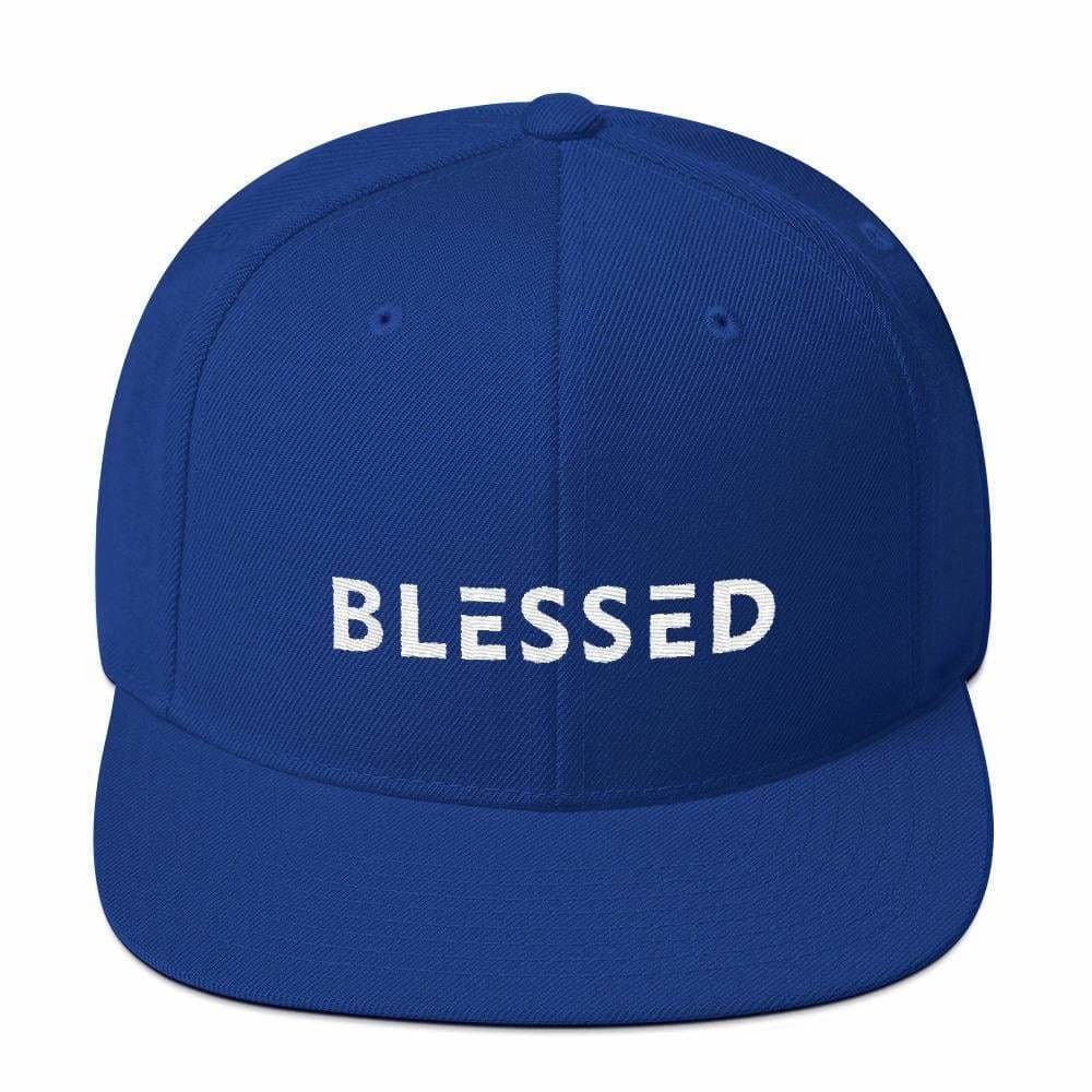 Blessed Flat Brim Snapback Hat (Multiple Colors) - One-size / Royal Blue - Hats