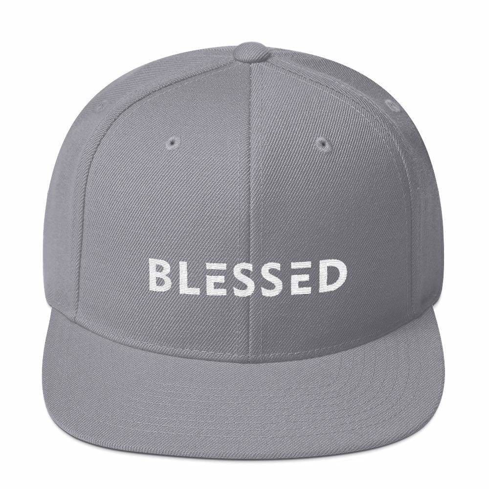 Blessed Flat Brim Snapback Hat (Multiple Colors) - One-size / Silver - Hats