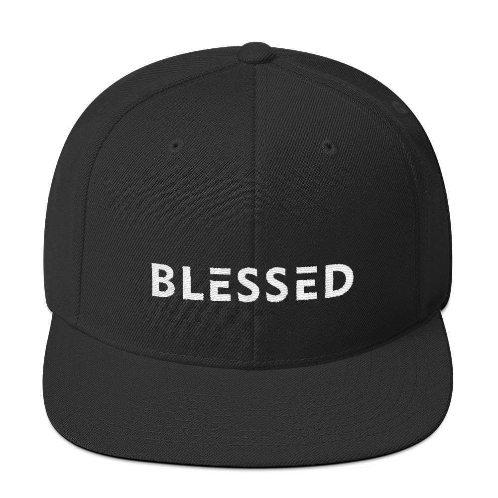 
            
                Load image into Gallery viewer, Blessed Flat Brim Snapback Hat - One-size / Black - Hats
            
        