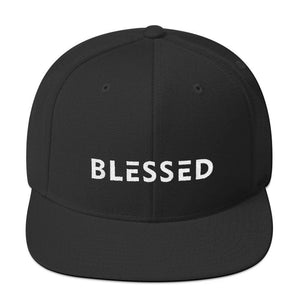 
            
                Load image into Gallery viewer, Blessed Flat Brim Snapback Hat - One-size / Black - Hats
            
        