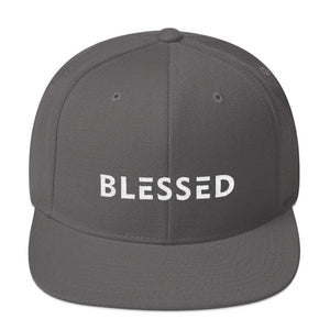 Blessed Flat Brim Snapback Hat - One-size / Dark Grey - Hats