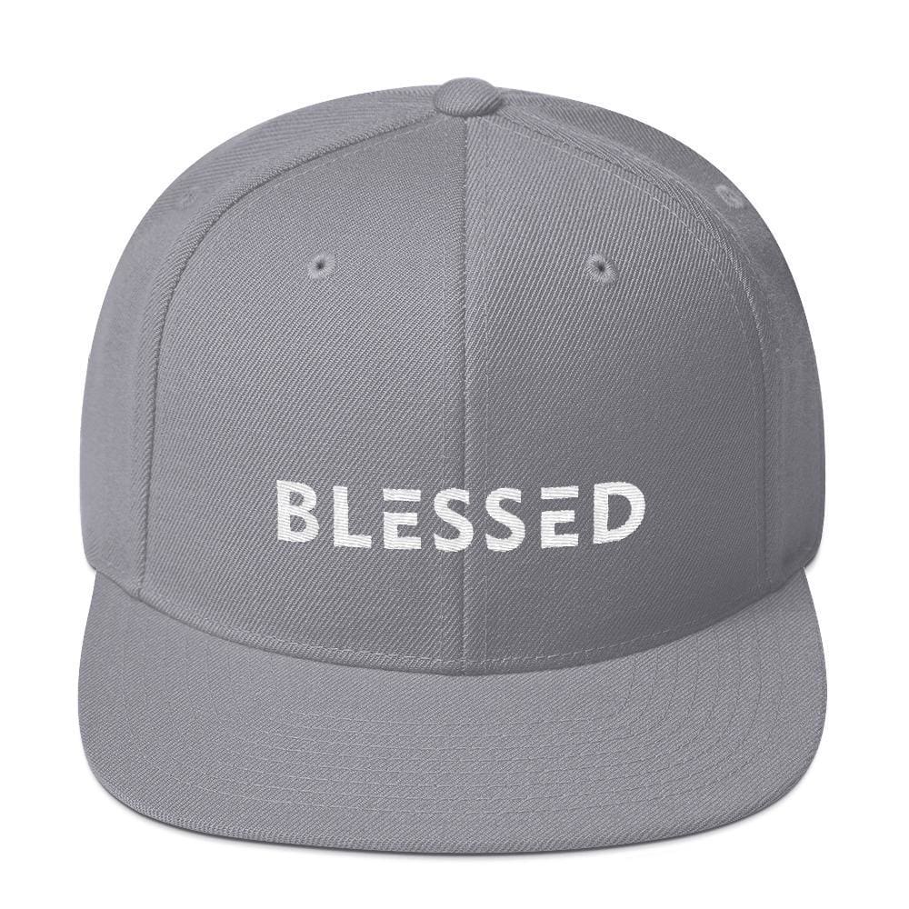 
            
                Load image into Gallery viewer, Blessed Flat Brim Snapback Hat - One-size / Silver - Hats
            
        