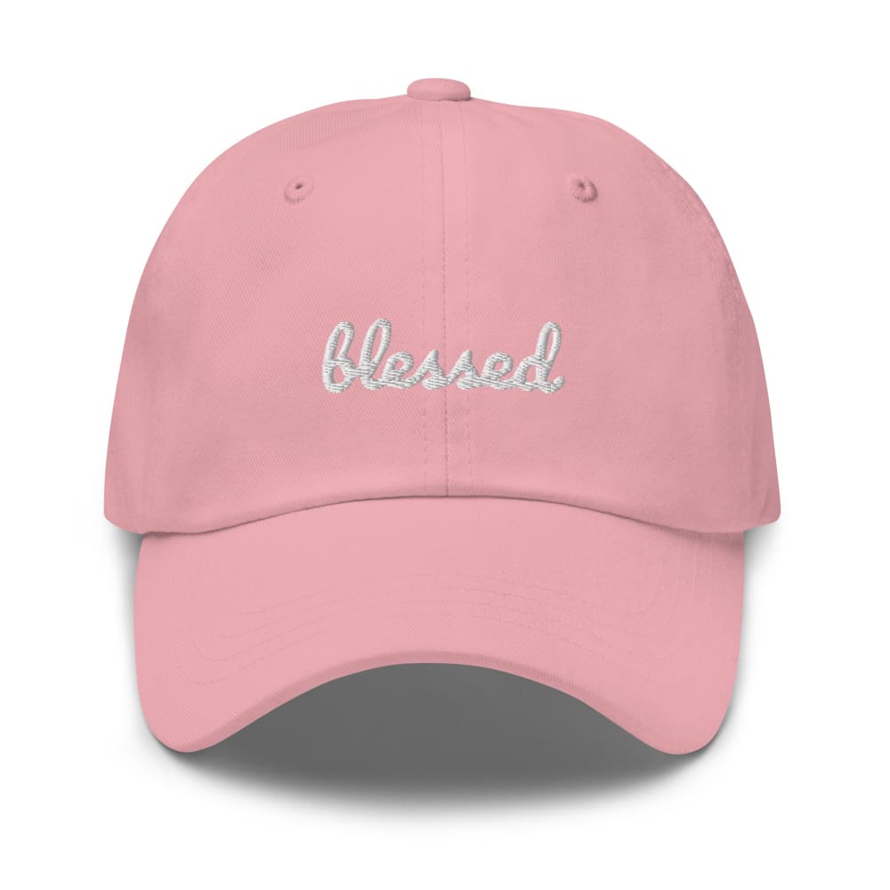 
            
                Load image into Gallery viewer, Blessed Scribble Christian Baseball Cap - Pink
            
        