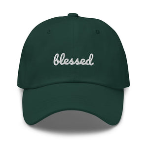 Blessed Scribble Christian Baseball Cap - Spruce