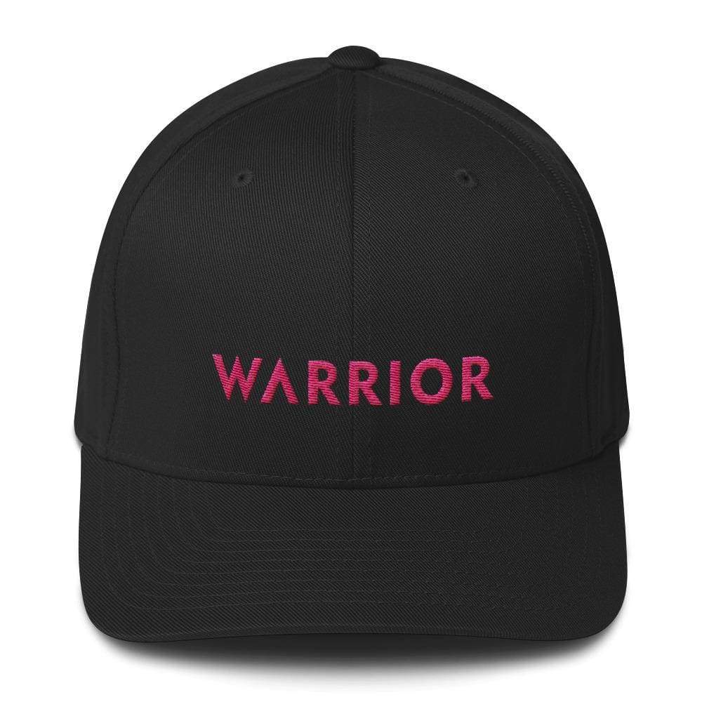 Breast Cancer Awareness Fitted Flexfit Baseball Hat with Warrior and Pink Ribbon on the Back
