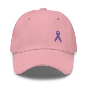 
            
                Load image into Gallery viewer, Cancer Awareness &amp;amp; Alzheimer’s Awareness Hat with Purple Ribbon - Pink
            
        