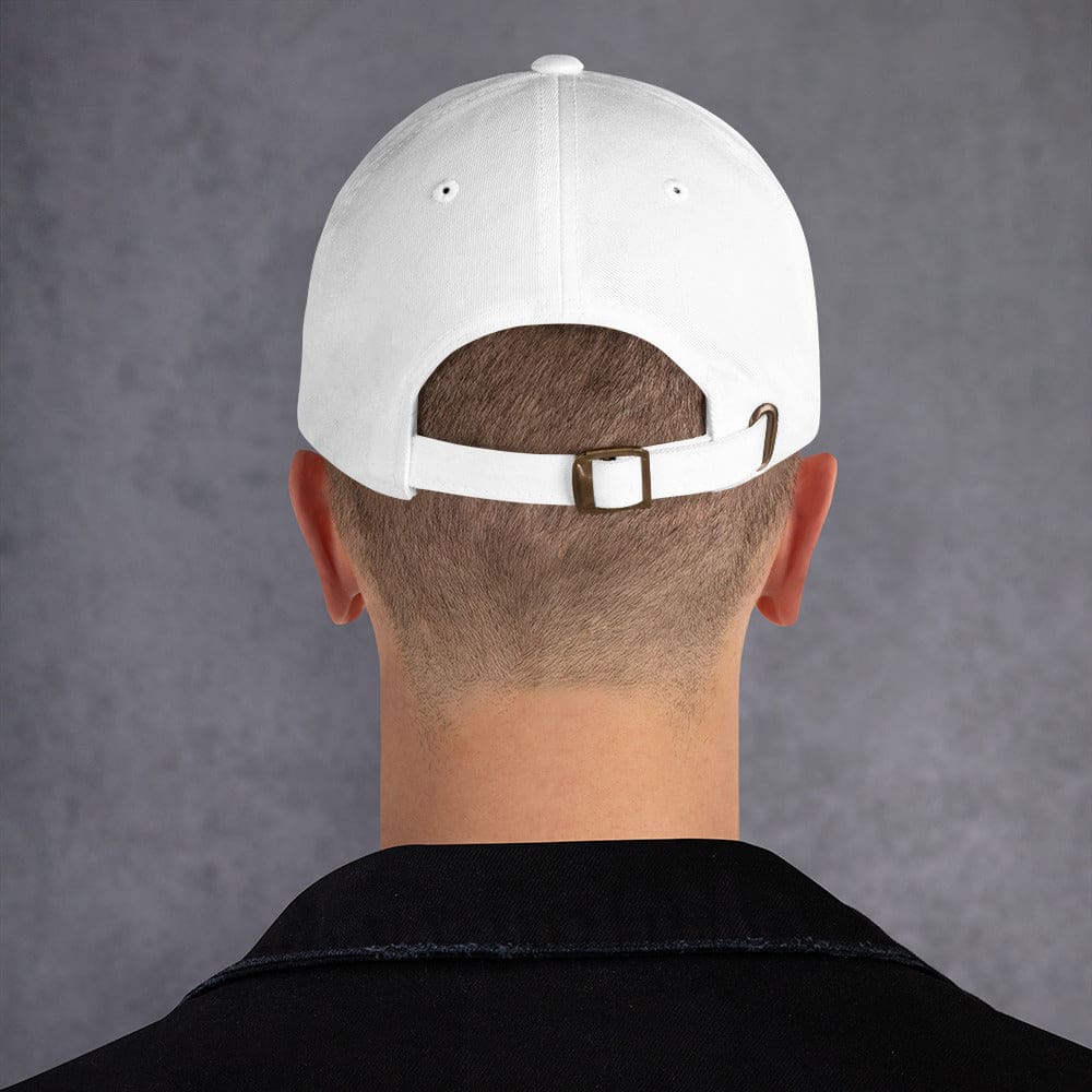 Colon Cancer Awareness Dad Hat with Dark Blue Ribbon