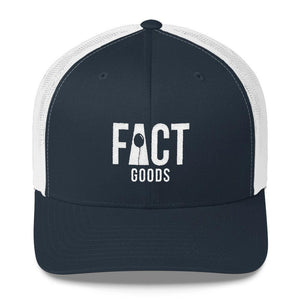 
            
                Load image into Gallery viewer, FACT goods Logo Snapback Trucker Hat - One-size / Navy - Hats
            
        