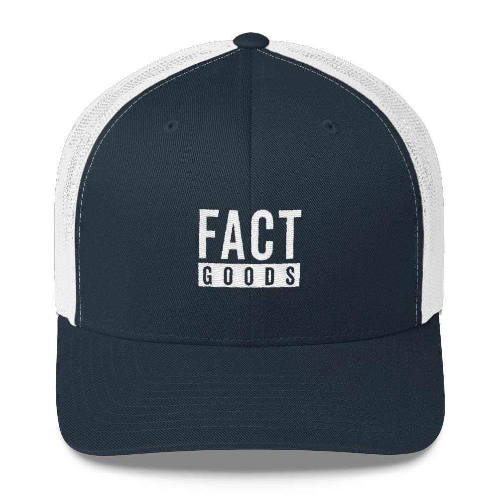 FACT goods Square Logo Snapback Trucker Hat - One-size / Navy - Hats