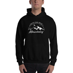 Faith Can Move Mountains Christian Pullover Hoodie Sweatshirt - S / Black - Sweatshirts