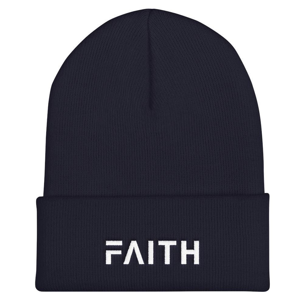 
            
                Load image into Gallery viewer, FAITH Christian Beanie - One-size / Navy - Hats
            
        