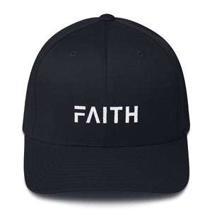 
            
                Load image into Gallery viewer, Faith Christian Fitted Flexfit Twill Baseball Hat - S/m / Dark Navy - Hats
            
        