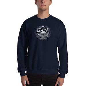 Faith Makes Things Possible Not Easy Christian Sweatshirt - S / Navy - Sweatshirts