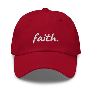 Faith Scribble Christian Cotton Baseball Cap - Cranberry