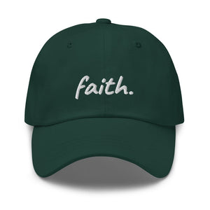 Faith Scribble Christian Cotton Baseball Cap - Spruce