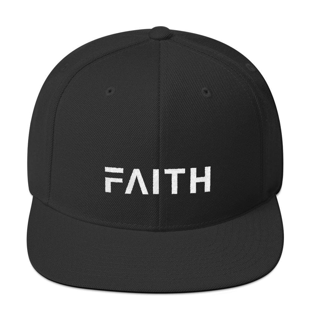 
            
                Load image into Gallery viewer, Faith Snapback Hat with Flat Brim - One-size / Black - Hats
            
        