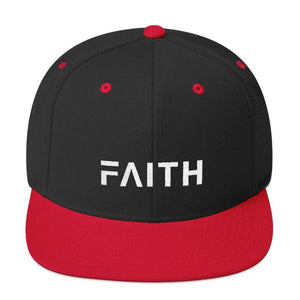 Faith Snapback Hat with Flat Brim - One-size / Black/ Red - Hats
