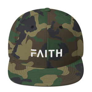 
            
                Load image into Gallery viewer, Faith Snapback Hat with Flat Brim - One-size / Green Camo - Hats
            
        