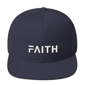 Faith Snapback Hat with Flat Brim - One-size / Navy - Hats