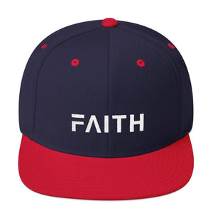 Faith Snapback Hat with Flat Brim - One-size / Navy/ Red - Hats