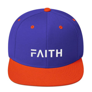 
            
                Load image into Gallery viewer, Faith Snapback Hat with Flat Brim - One-size / Royal/ Orange - Hats
            
        