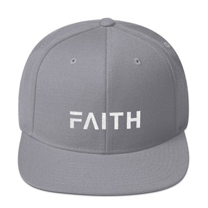 Faith Snapback Hat with Flat Brim - One-size / Silver - Hats