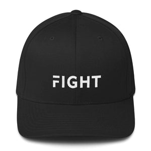 
            
                Load image into Gallery viewer, Fight Fitted Flexfit Twill Baseball Hat - S/m / Black - Hats
            
        