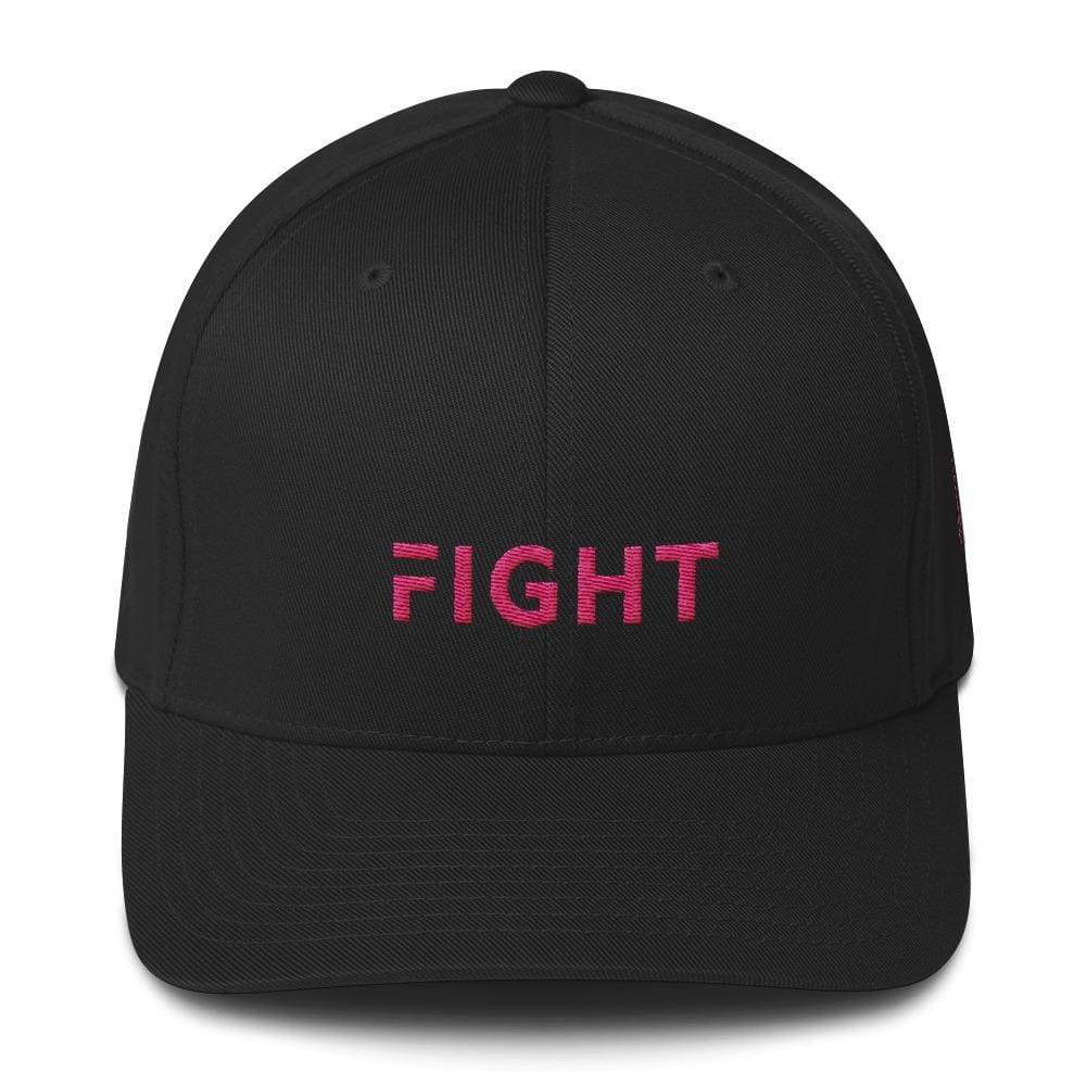 Fitted Breast Cancer Awareness Hat with Fight & Pink Ribbon