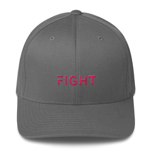 
            
                Load image into Gallery viewer, Fitted Breast Cancer Awareness Hat With Fight &amp;amp; Pink Ribbon - S/m / Grey - Hats
            
        
