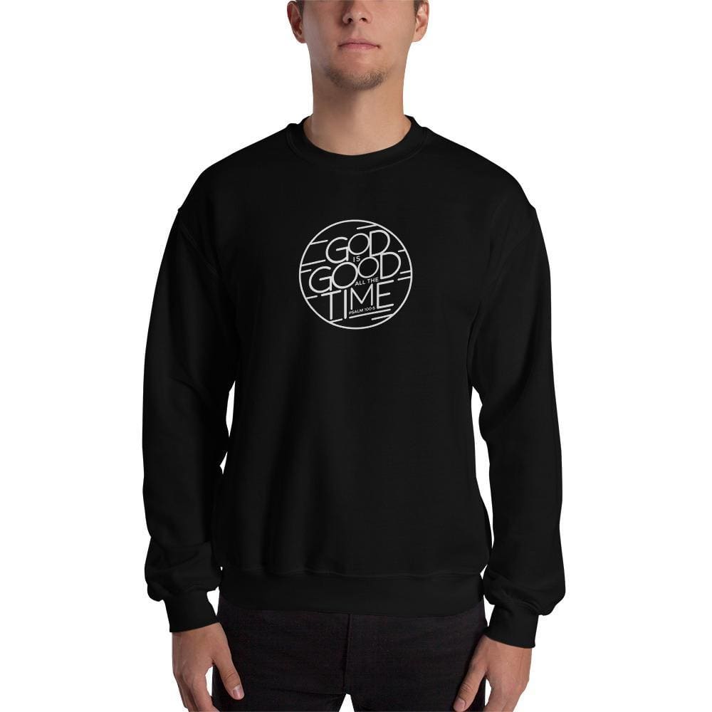 God is Good All the Time Christian Crewneck Sweatshirt - S / Black - Sweatshirts