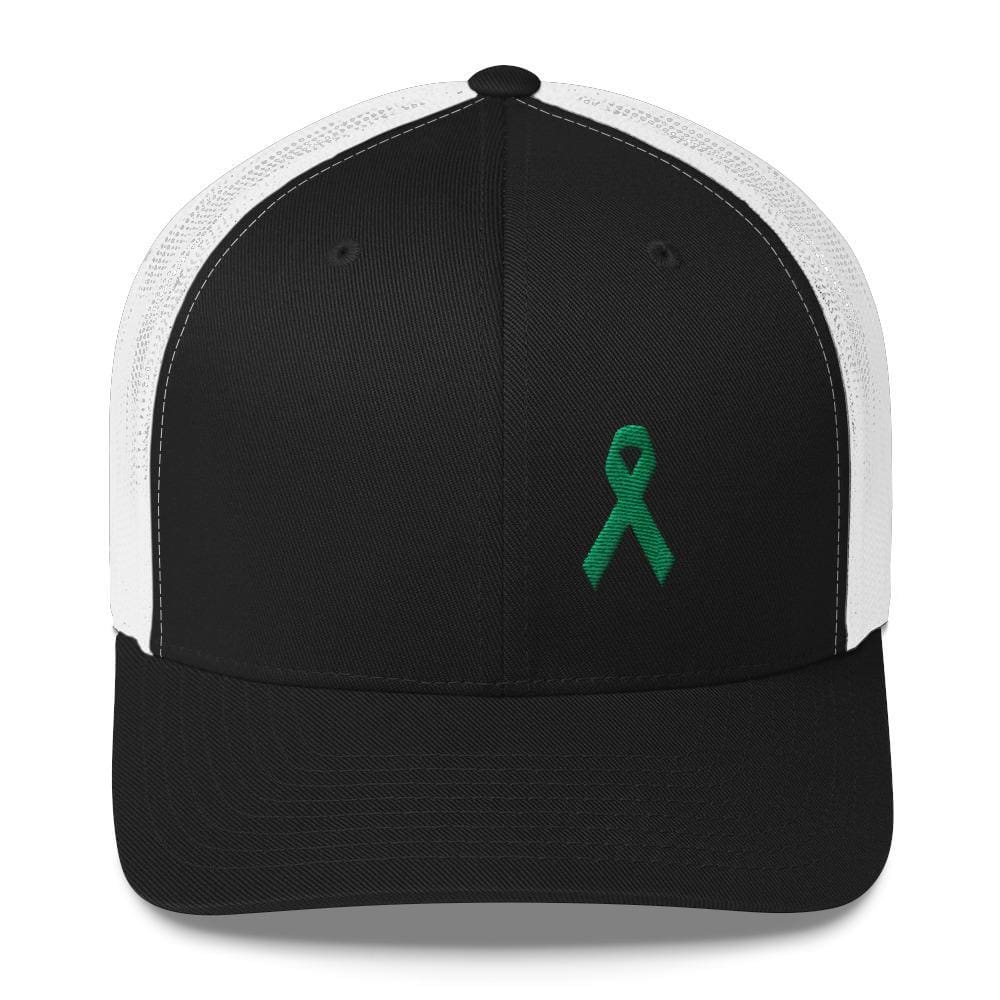 
            
                Load image into Gallery viewer, Green Awareness Ribbon Snapback Trucker Hat - One-size / Black/ White - Hats
            
        