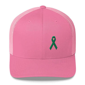 Green Awareness Ribbon Snapback Trucker Hat - One-size / Pink - Hats
