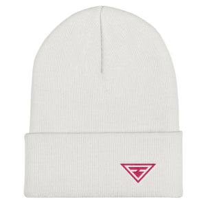 
            
                Load image into Gallery viewer, Hero Cuffed Beanie with Pink Embroidery - One-size / White - Hats
            
        
