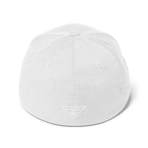 Hero Flexfit Fitted Twill Baseball Hat With Logo On The Back - S/m / White - Hats