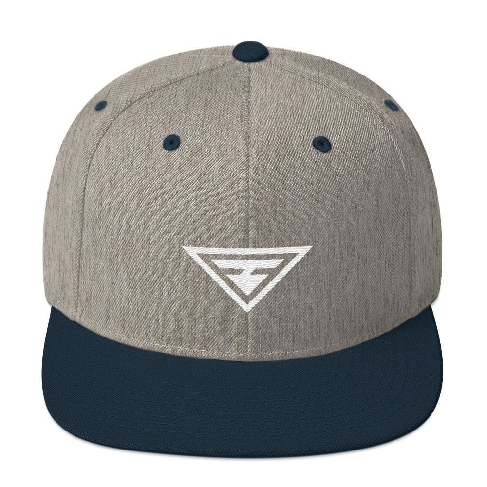 Hero Snapback Hat with Flat Brim - One-size / Heather Grey/ Navy - Hats