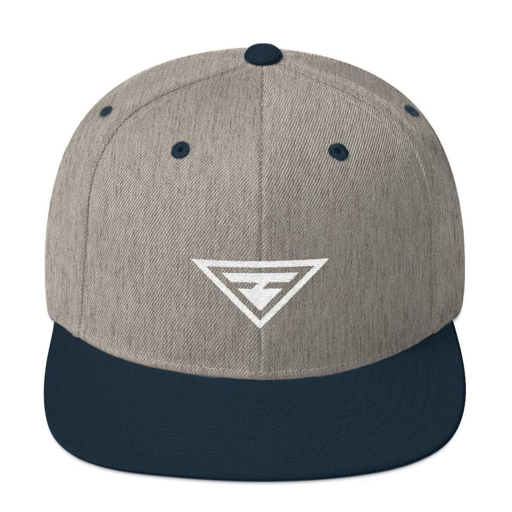 
            
                Load image into Gallery viewer, Hero Snapback Hat with Flat Brim - One-size / Heather Grey/ Navy - Hats
            
        