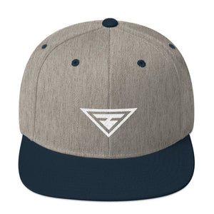 Hero Snapback Hat with Flat Brim - One-size / Heather Grey/ Navy - Hats