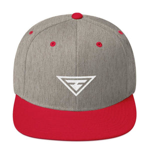 Hero Snapback Hat with Flat Brim - One-size / Heather Grey/ Red - Hats