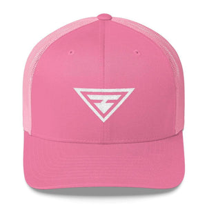 
            
                Load image into Gallery viewer, Hero Snapback Trucker Hat Embroidered in White Thread - One-size / Pink - Hats
            
        
