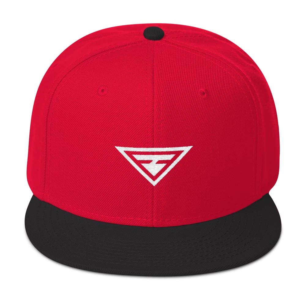 Hero Wool-Blend Flat Brim Snapback Hat - One-size / Black / Red / Red - Hats