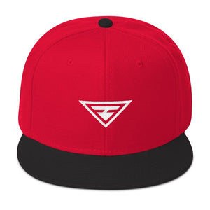 Hero Wool-Blend Flat Brim Snapback Hat - One-size / Black / Red / Red - Hats