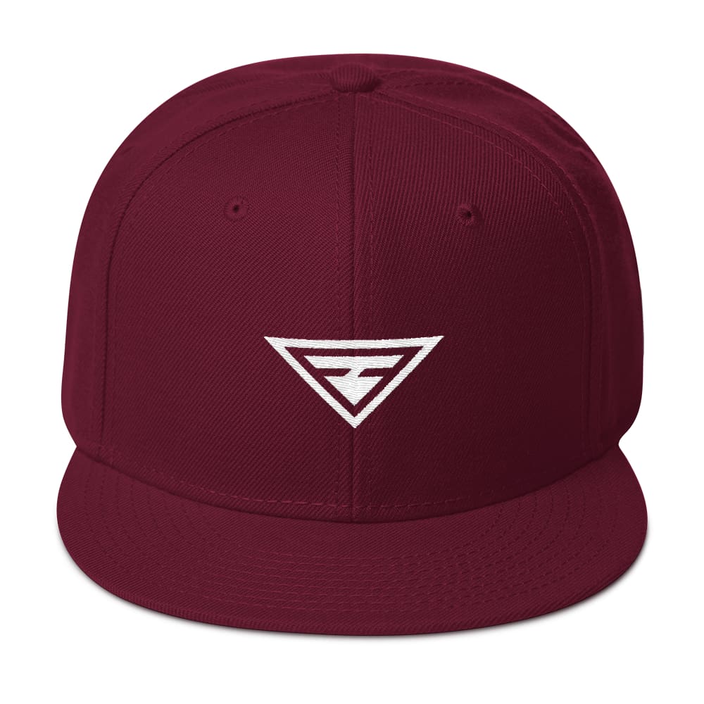 Hero Wool-Blend Flat Brim Snapback Hat - One-size / Burgundy maroon - Hats